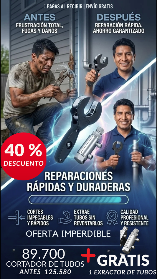 Combo Extractor y Cortador de tubos correcto
